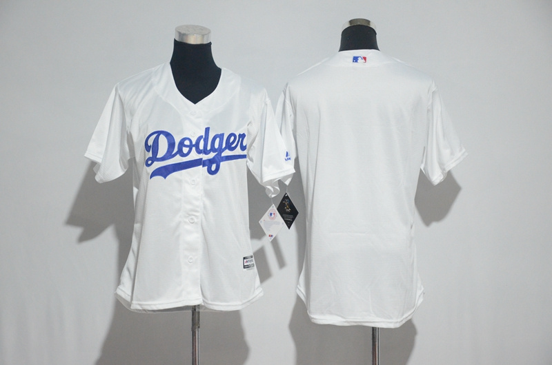 Womens 2017 MLB Los Angeles Dodgers Blank White Jerseys